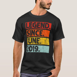 3rd Birthday  Legend Since June 2019 3 Years Old T-Shirt