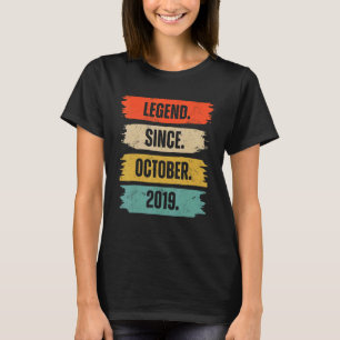 3rd Birthday  Legend Since October 2019 3 Years Ol T-Shirt