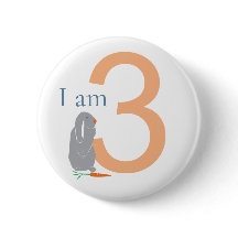 3rd Birthday Modern Minimal Grey Bunny