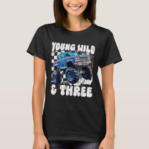 3rd Birthday Monster Truck Young Wild And Three 3 T-Shirt