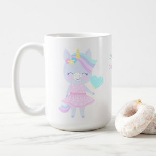 3rd birthday mug with a funny unicorn.