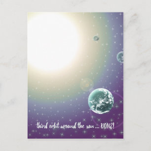 3rd Birthday Orbit Around the Sun Postcard