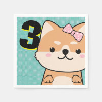 3rd Birthday Party Cute Shiba Inu Puppy Yuki