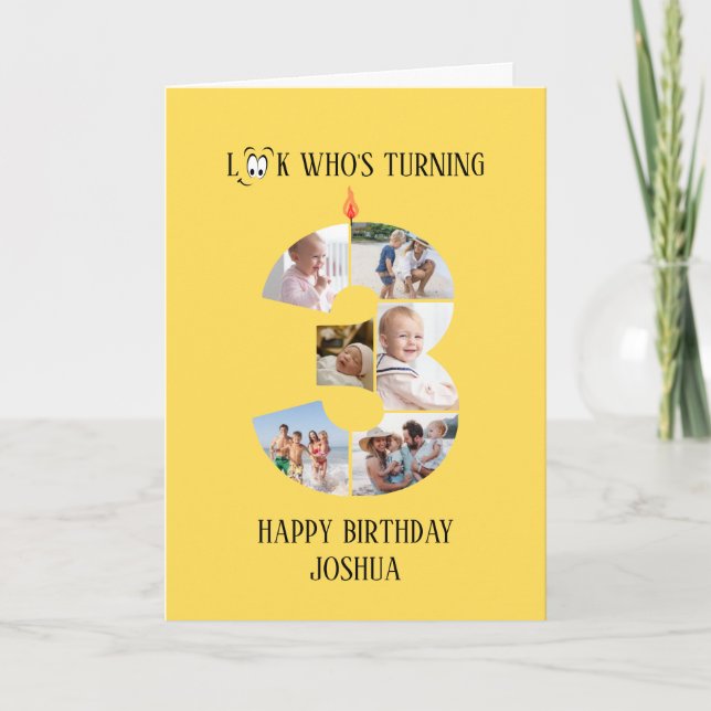 3rd Birthday Photo Card (Front)