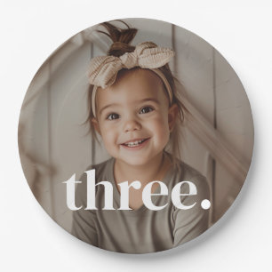 3rd Birthday Photo - three Paper Plate