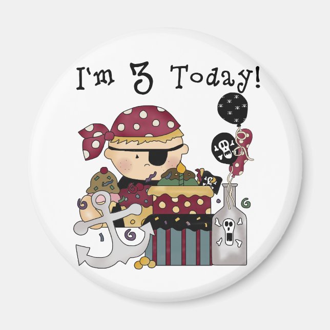 3rd Birthday Pirate Tshirts and Gifts Magnet (Front)