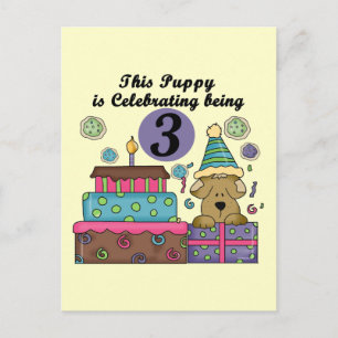 3rd Birthday Puppy T-shirts and Gifts Postcard