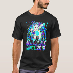 3rd Birthday Rainbow 3 Year Old Dabbing Unicorn Gi T-Shirt
