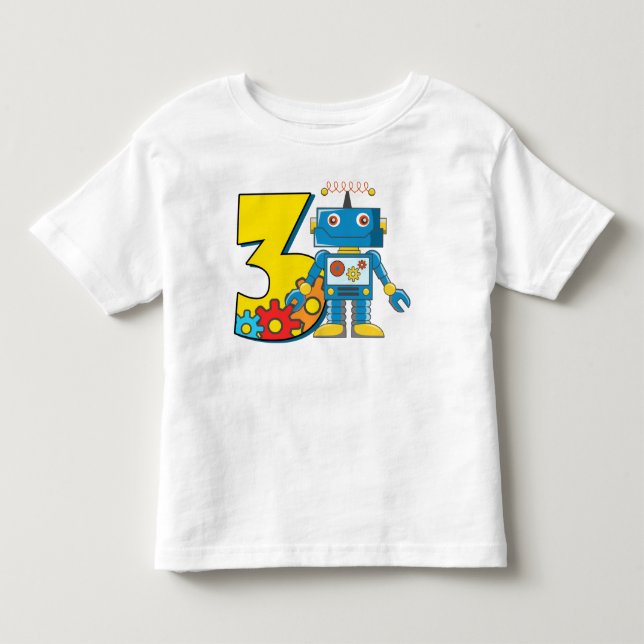 3rd Birthday Robot Toddler T-Shirt (Front)