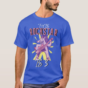 3rd Birthday Rockstar Guitar Unicorn T-Shirt