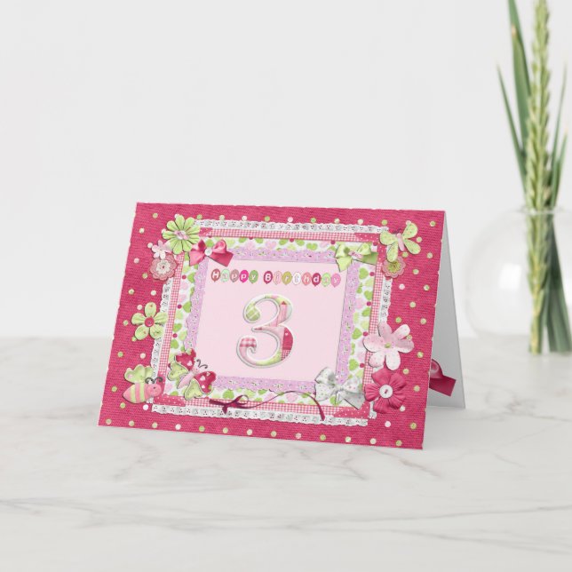 3rd birthday scrapbooking style card (Front)