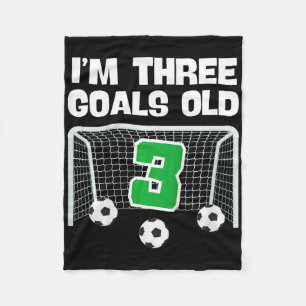 3rd Birthday Soccer Footll Player Boy 3 Years Old Fleece Blanket