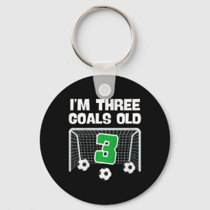 3rd Birthday Soccer Footll Player Boy 3 Years Old Key Ring