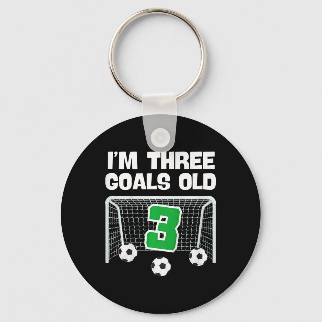 3rd Birthday Soccer Footll Player Boy 3 Years Old  Key Ring (Front)