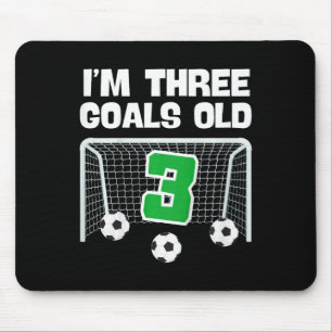 3rd Birthday Soccer Footll Player Boy 3 Years Old Mouse Mat