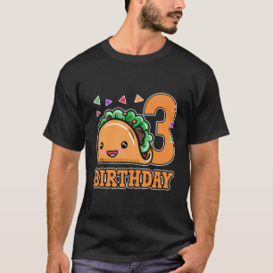 3Rd Birthday Taco And Confetti Baby 3 Year Old Fun T-Shirt