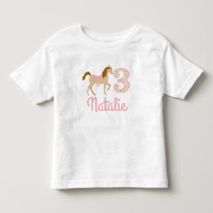 3rd Birthday Three Years Shabby Chic Pony Shirt
