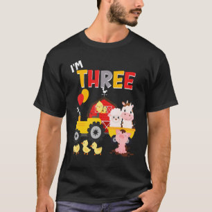 3rd Birthday Tractor Barnyard Three Third Farm Ani T-Shirt