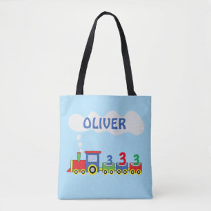3rd Birthday Train Personalise Name Tote Bag