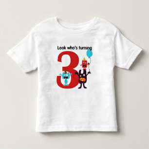 3rd Birthday Tshirt Cute Monster