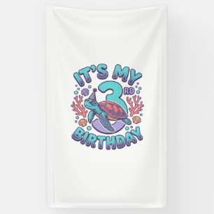 3rd Birthday Turtle Vintage Engraving Design_1 Banner