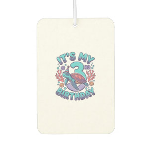 3rd Birthday Turtle Vintage Engraving Design_1 Car Air Freshener