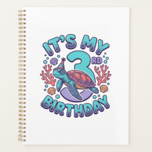 3rd Birthday Turtle Vintage Engraving Design_1 Planner