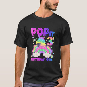 3rd Birthday Unicorn Fidget Pop It Birthday Girl K T-Shirt