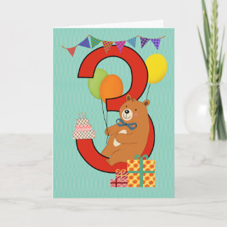 3rd Birthday with Sitting Bear Card