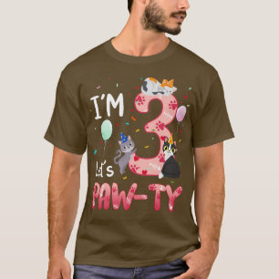 3rd BirthdayGirl Cat Kitten 3 Years Old Bday Party T-Shirt