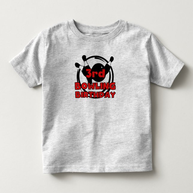 3rd Bowling Birthday Toddler T-Shirt (Front)