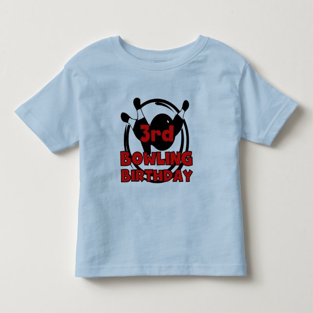 3rd Bowling Birthday Tshirts and Gifts (Front)