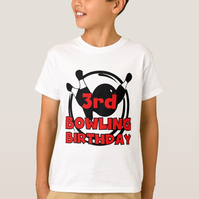 3rd Bowling Birthday Tshirts and Gifts (Front)