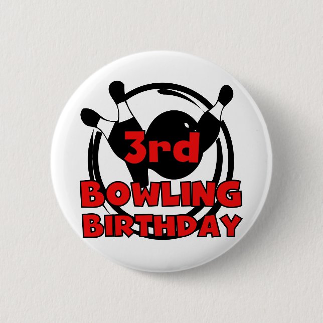3rd Bowling Birthday Tshirts and Gifts 6 Cm Round Badge (Front)