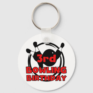 3rd Bowling Birthday Tshirts and Gifts Key Ring