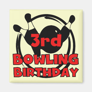 3rd Bowling Birthday Tshirts and Gifts Magnet