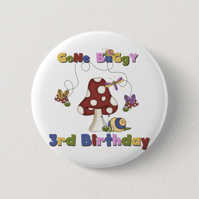 3rd Bug Birthday Tshirts and Gifts 6 Cm Round Badge (Front)