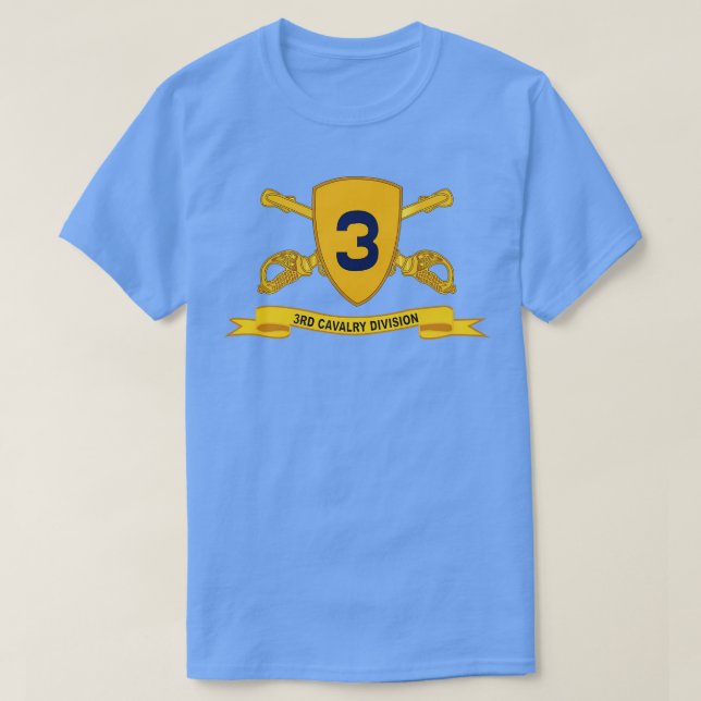 3rd Cavalry Division w Br Ribbon T-Shirt (Design Front)