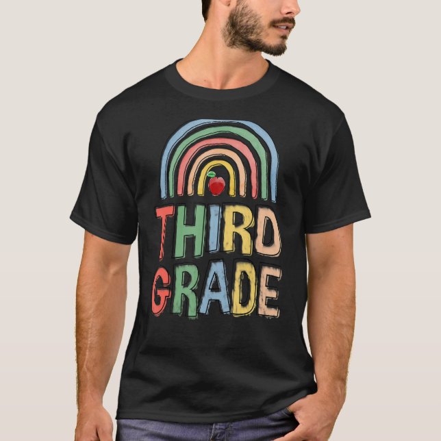 3rd Crew Third Grade Squad Student & Teacher Back  T-Shirt (Front)