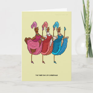 3rd Day of Christmas (Three French  Hens) Card