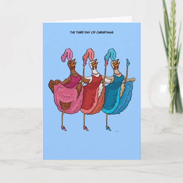 3rd Day of Christmas (Three French Hens) Card (Front)
