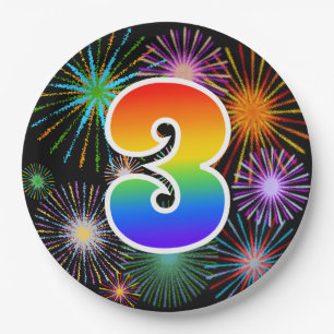3rd Event - Fun, Colourful, Bold, Rainbow 3 Paper Plate