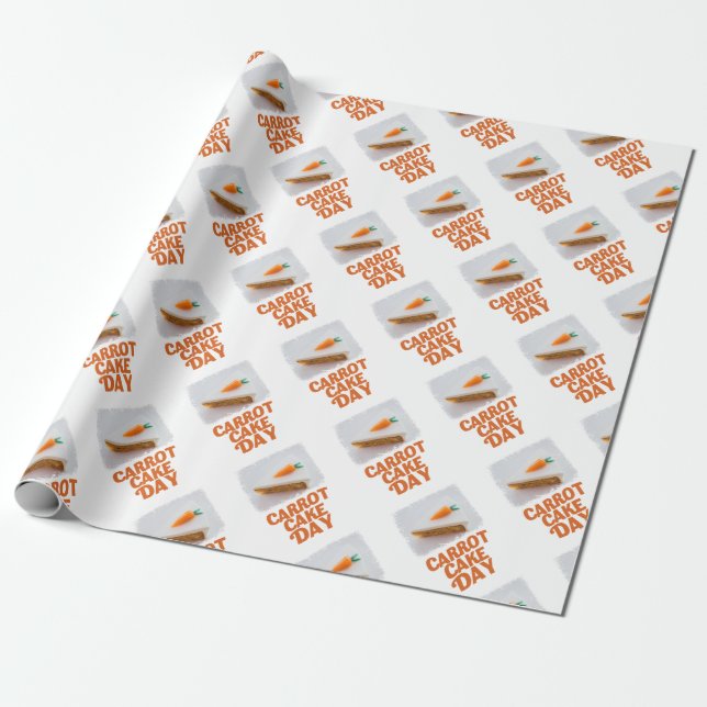 3rd February - Carrot Cake Day - Appreciation Day Wrapping Paper (Unrolled)