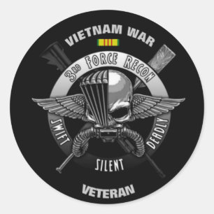 3RD FORCE RECON VIETNAM WAR VETERAN CLASSIC ROUND STICKER