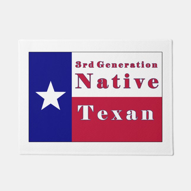 3rd Generation Native Texan Flag Doormat (Front)