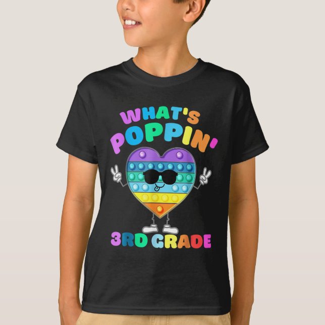 3rd Grade 1st Day Of School Pop It Push It Fidget T-Shirt (Front)