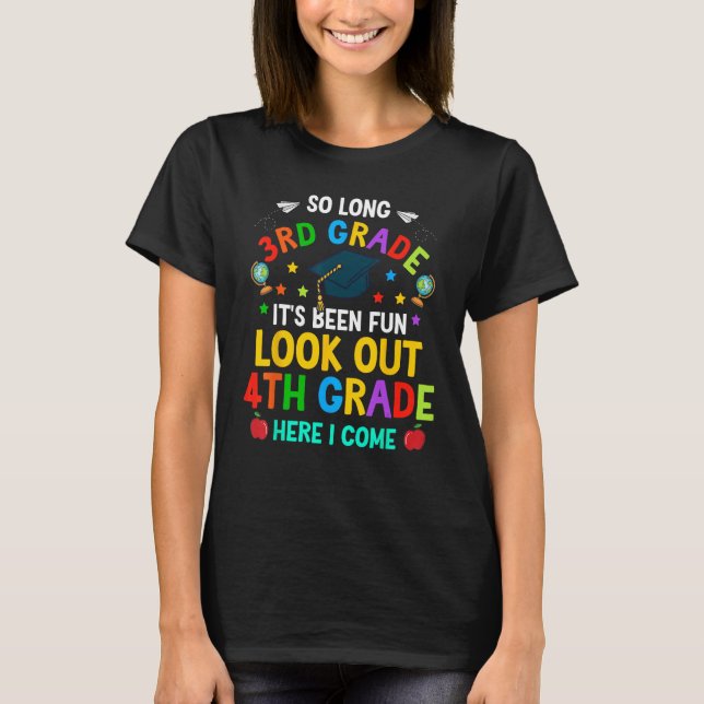 3rd Grade 4th Here I Come First Day Back To School T-Shirt (Front)