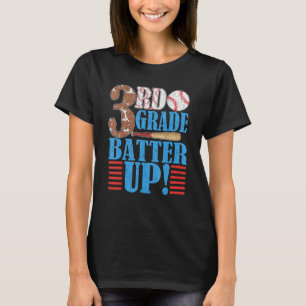 3rd Grade Back To School  3rd Grade Batter Up Base T-Shirt