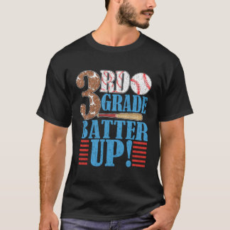 3Rd Grade Back To School 3Rd Grade Batter Up Baseb T-Shirt