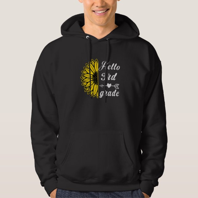 3rd Grade Back to School Boys Girls Kids Sunflower Hoodie (Front)